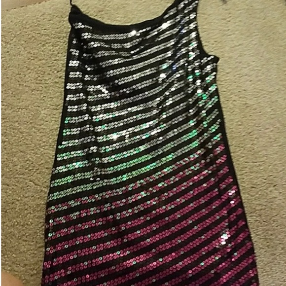 Express One Shoulder Sequin Tank NWT - Picture 1 of 3